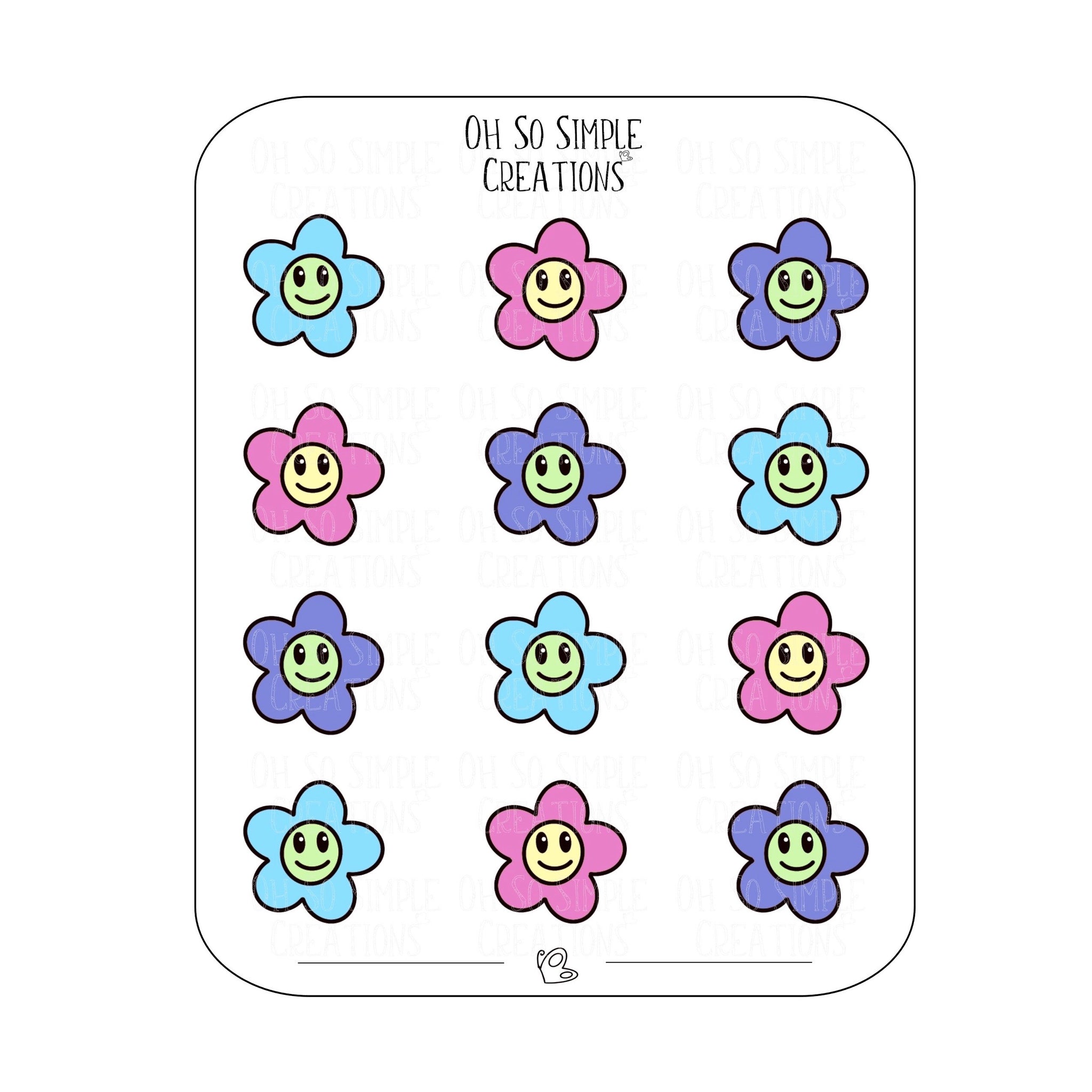 Summer Flower Sticker Sheet