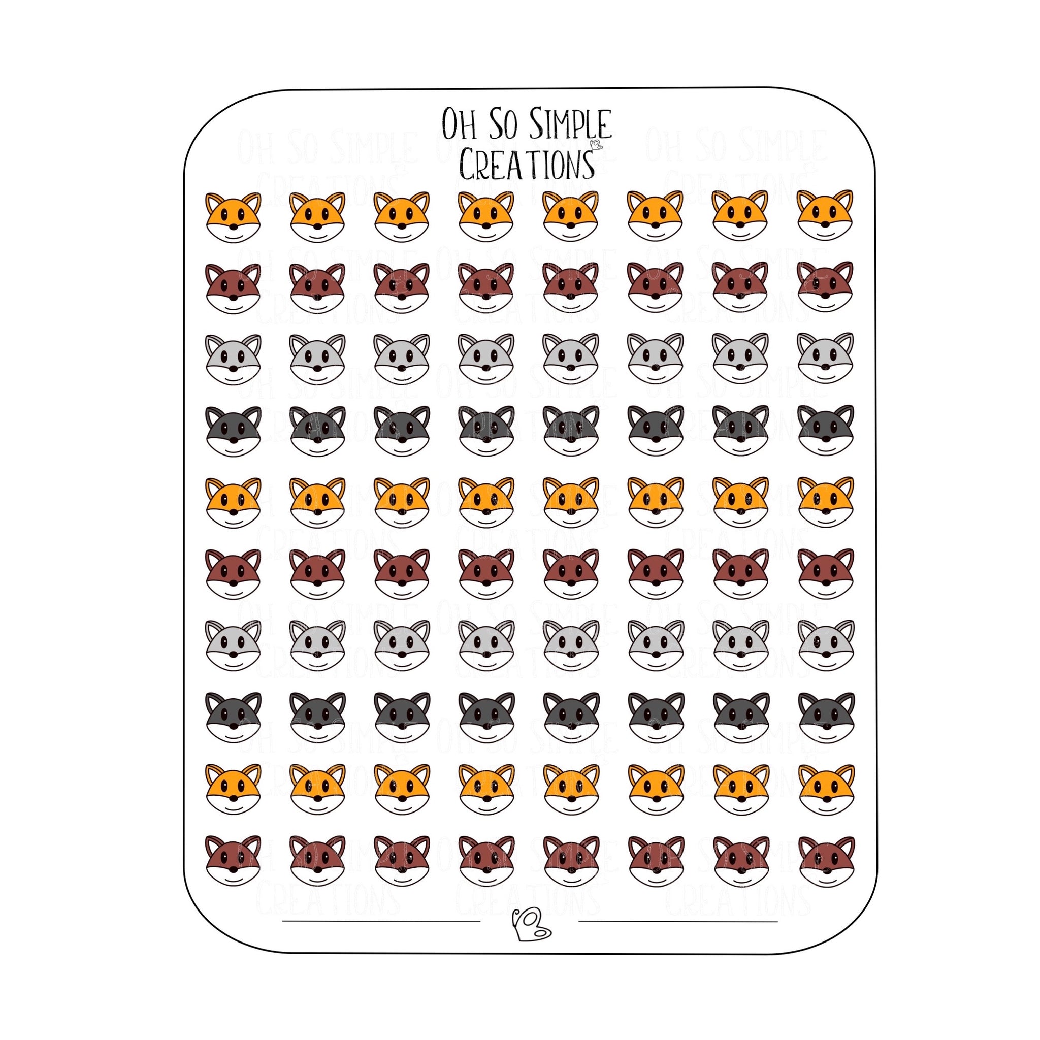Mini Fox Sticker Sheet