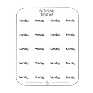 Monday Text Sticker Sheet