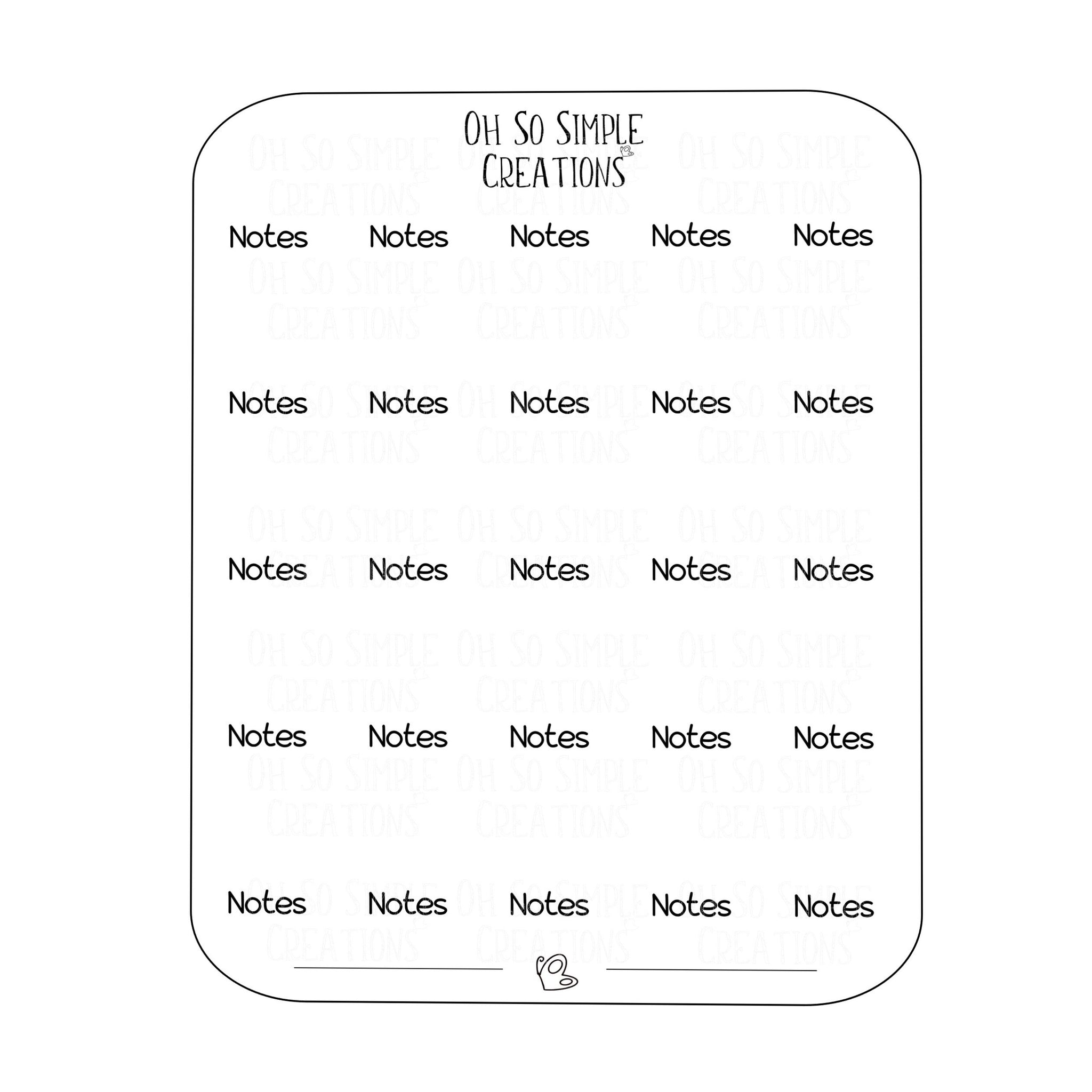 Notes Text Sticker Sheet