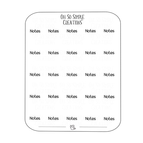 Notes Text Sticker Sheet