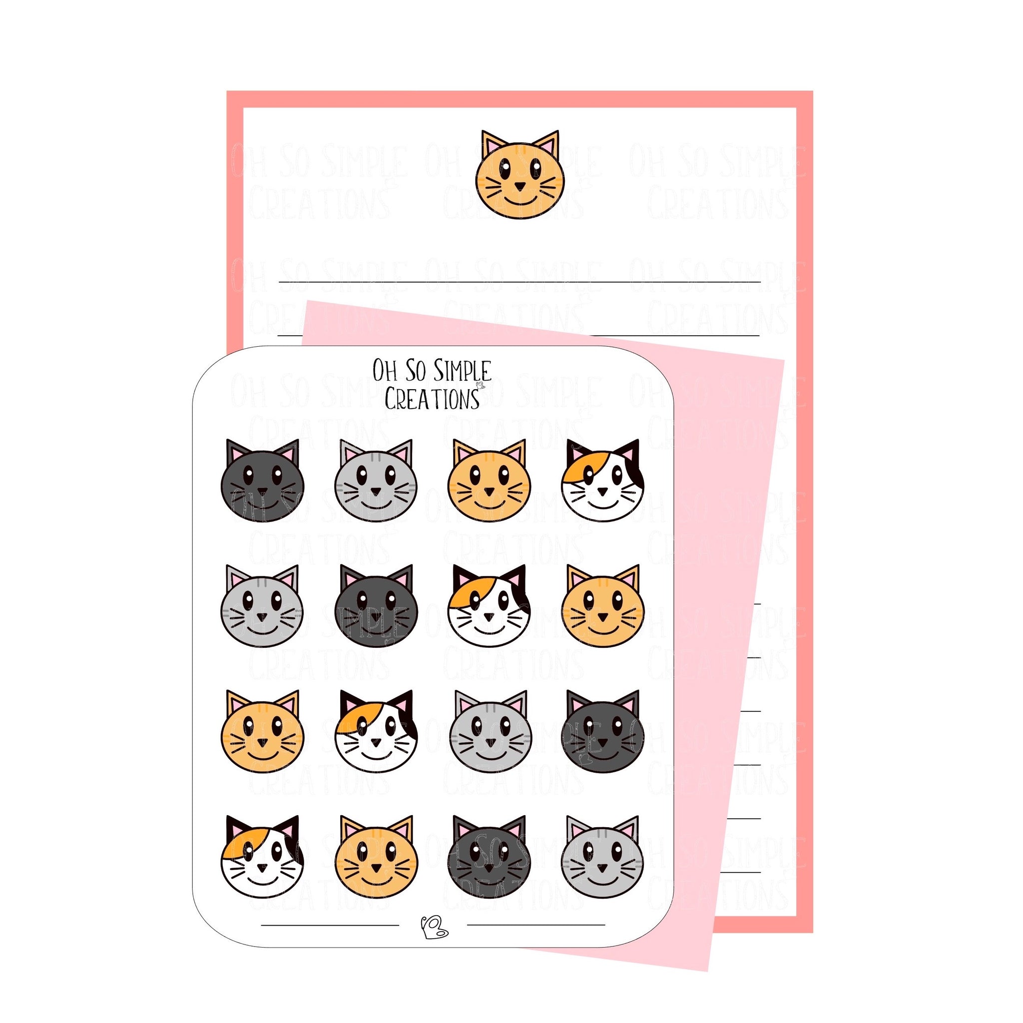 Orange Cat Stationery Set