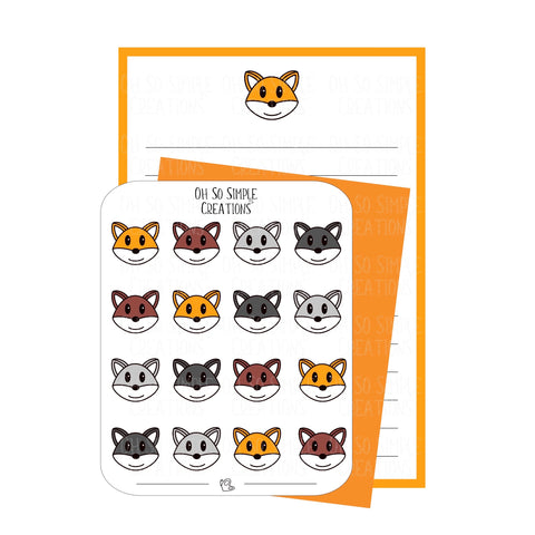 Orange Fox Stationery Set