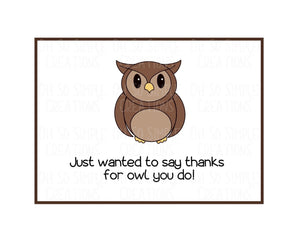 Thanks For Owl You Do Mini Greeting Card