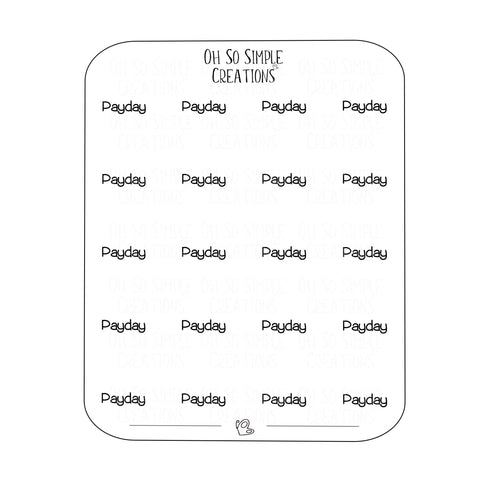 Payday Text Sticker Sheet