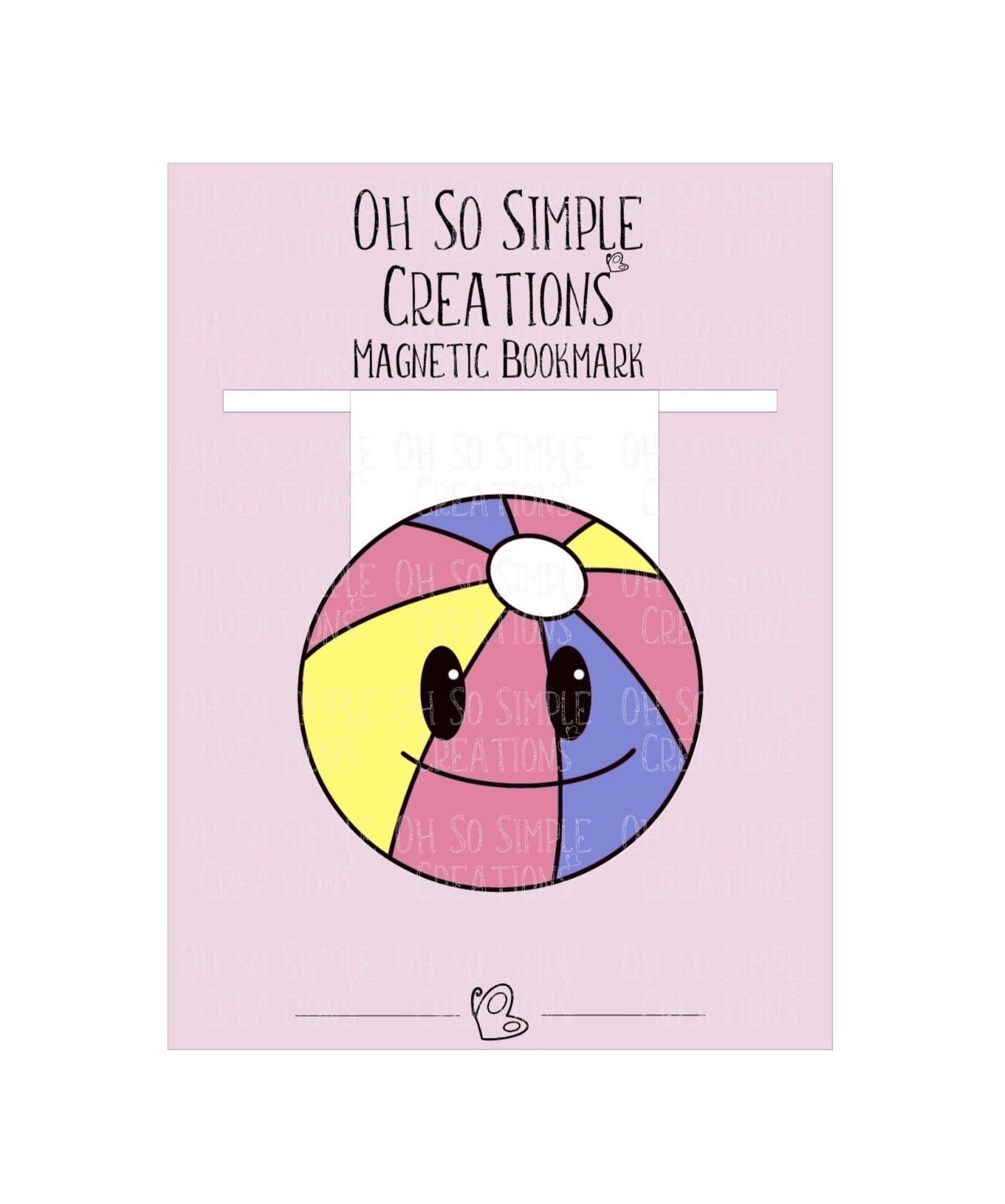 Pink Beach Ball Magnetic Bookmark