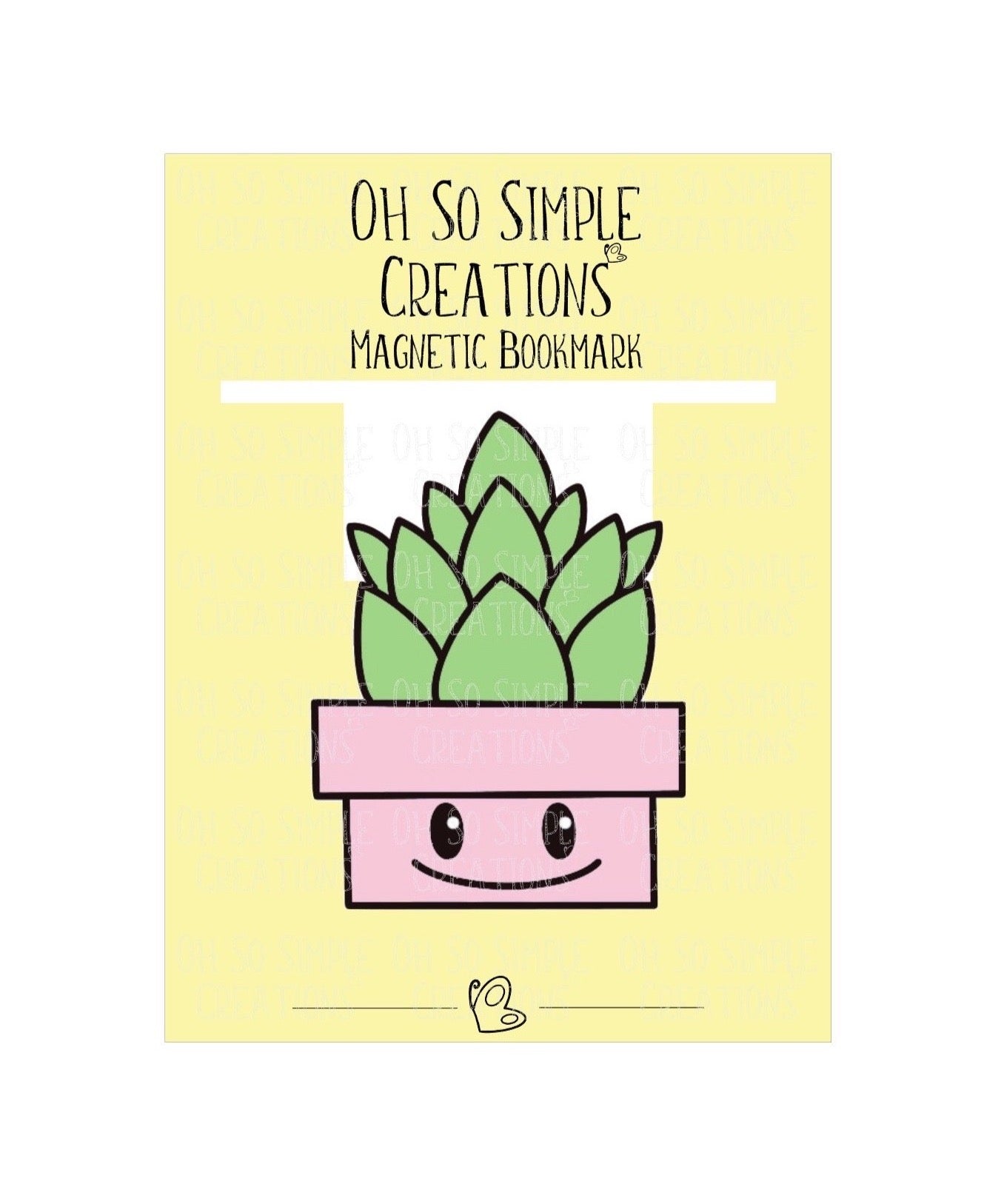 Pink Succulent Magnetic Bookmark