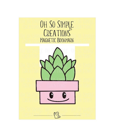 Pink Succulent Magnetic Bookmark