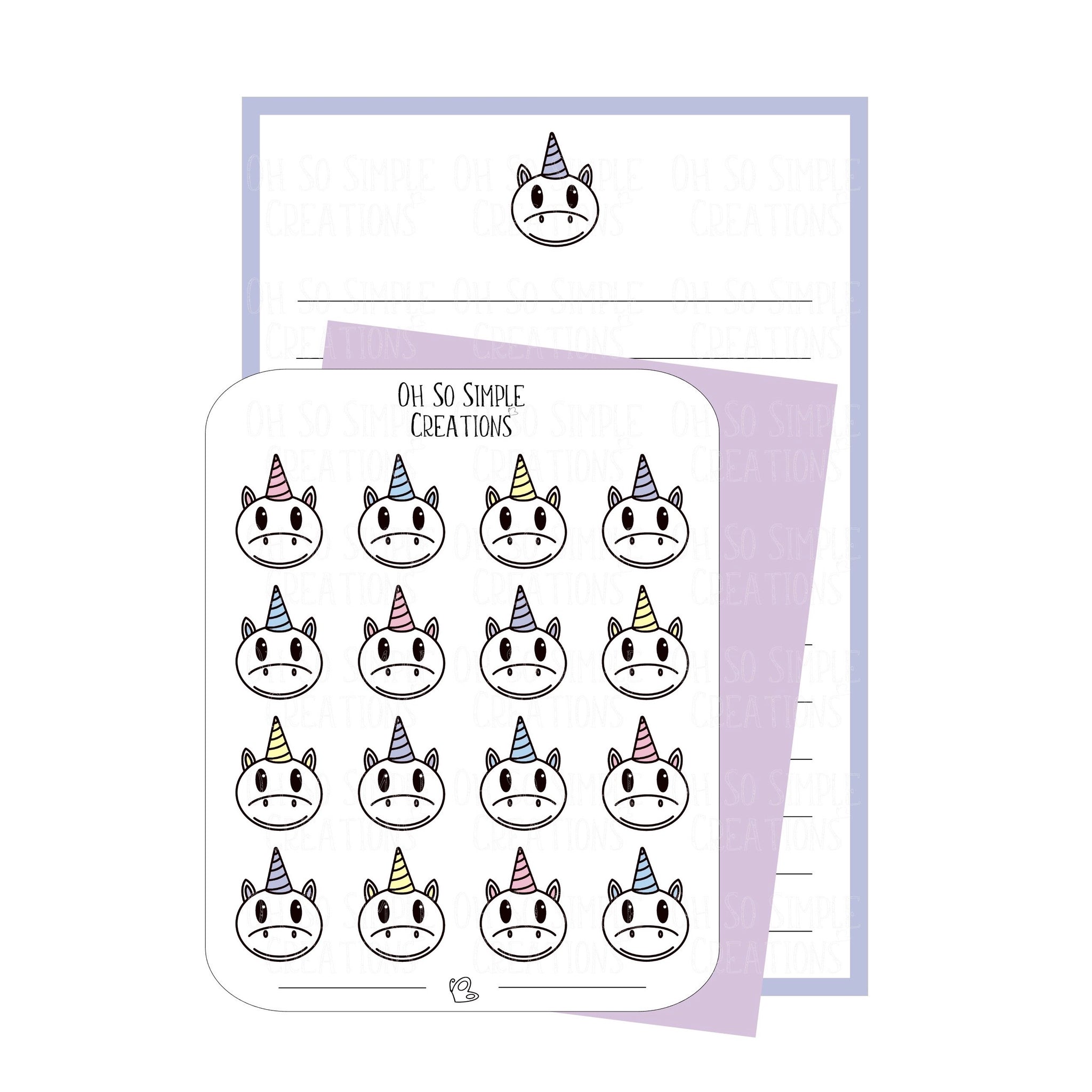 Purple Unicorn Stationery Set