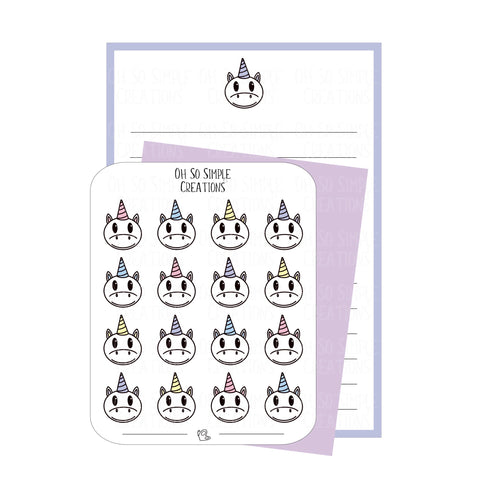 Purple Unicorn Stationery Set