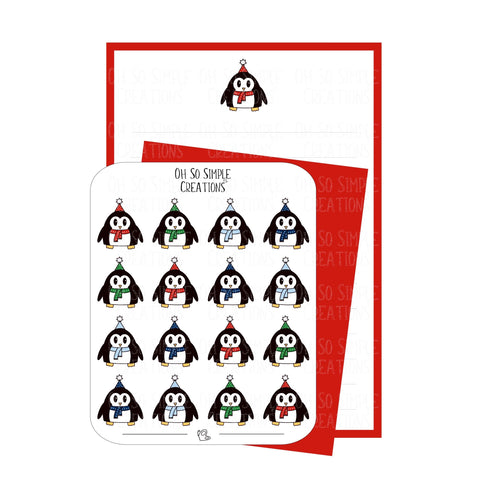 Red Penguin Stationery Set
