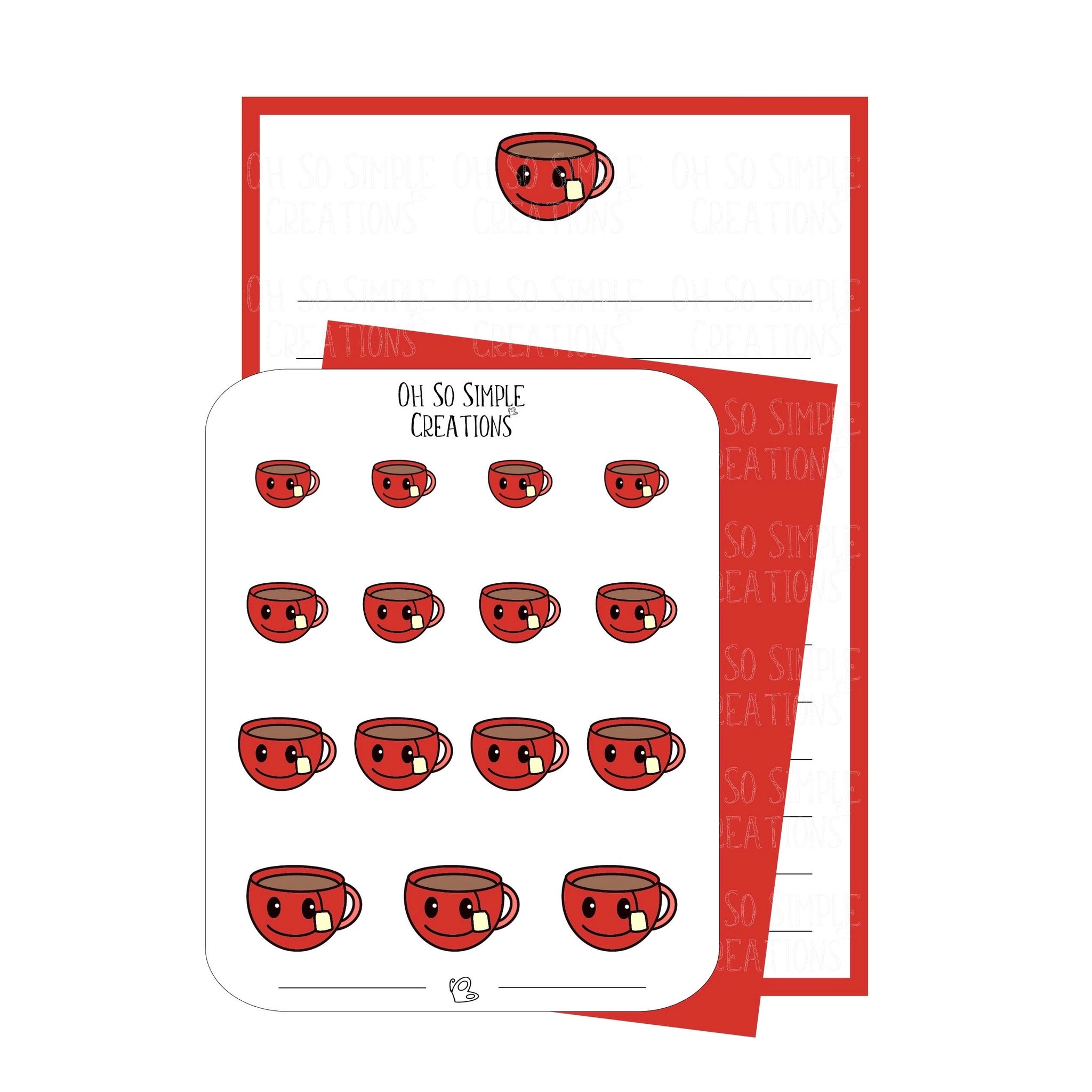 Red Teacup Stationery Set