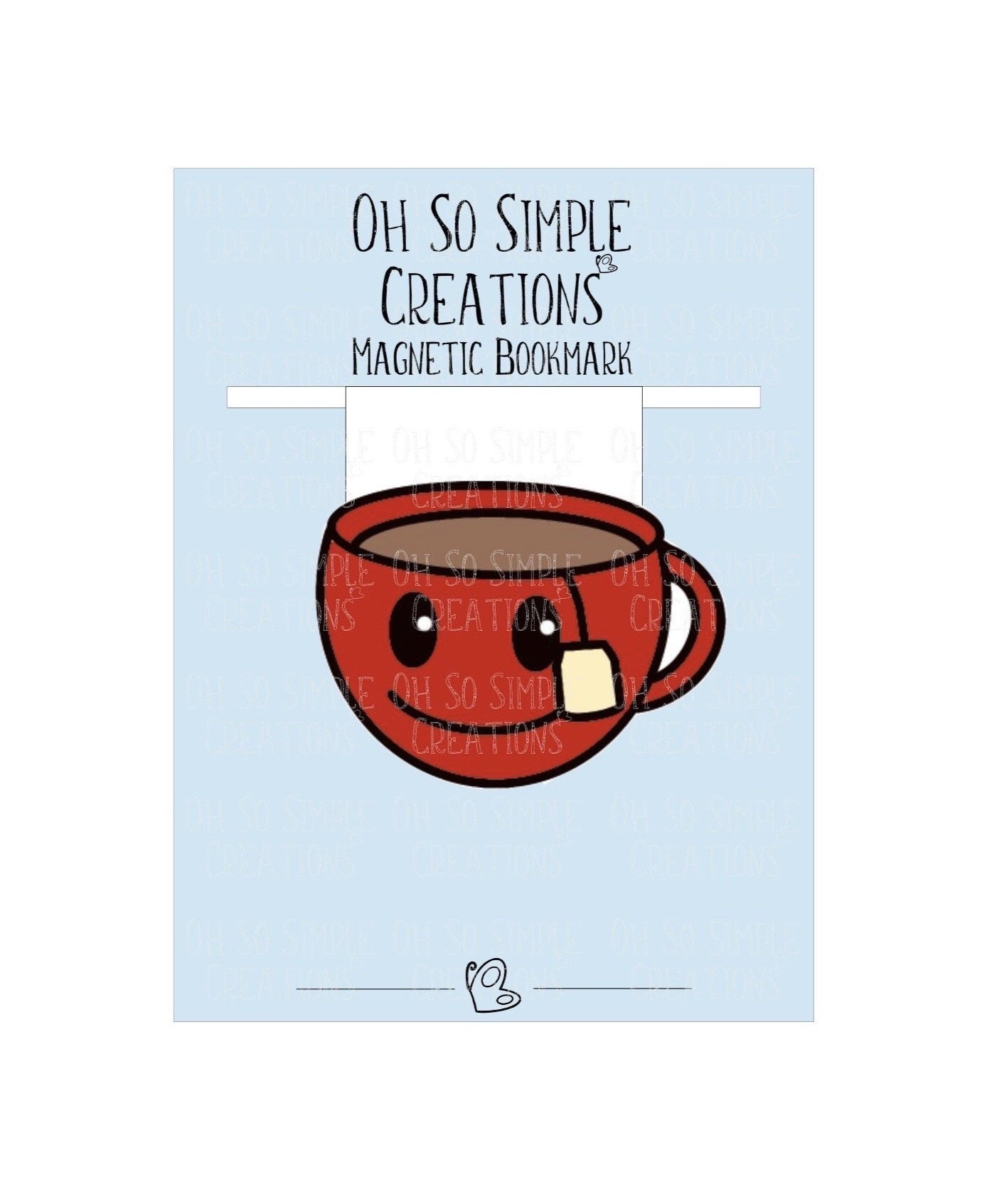 Red Teacup Magnetic Bookmark
