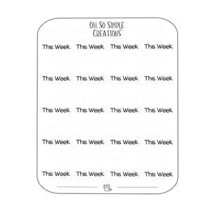 This Week Text Sticker Sheet