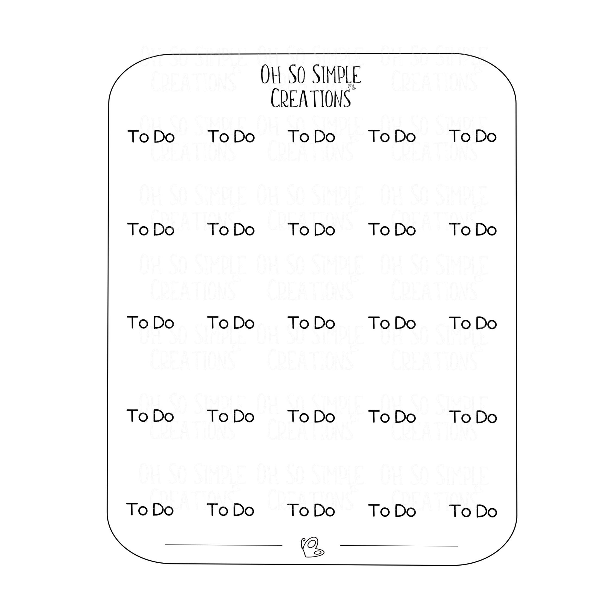To Do Text Sticker Sheet