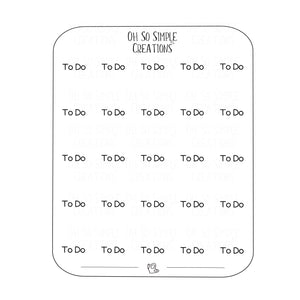 To Do Text Sticker Sheet