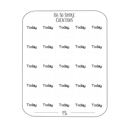 Today Text Sticker Sheet