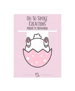White and Pink Bunny Bum Magnetic Bookmark