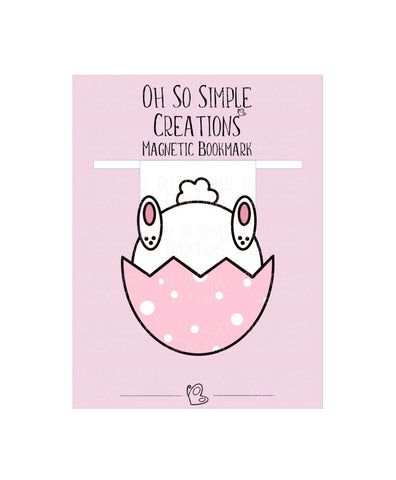 White and Pink Bunny Bum Magnetic Bookmark