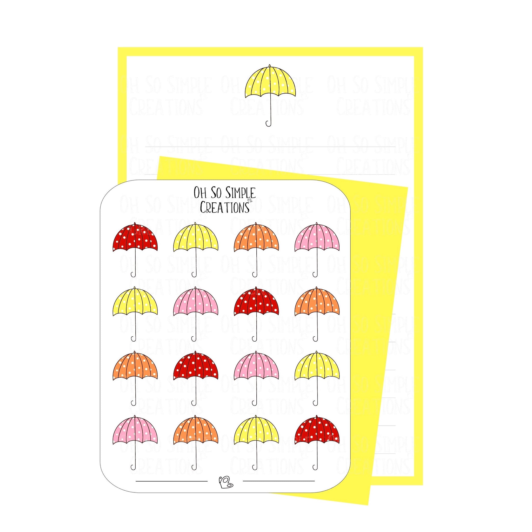 Yellow Umbrella Stationery Set