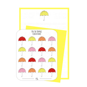 Yellow Umbrella Stationery Set