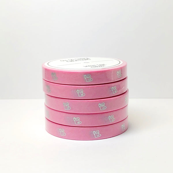 Pink Butterfly Washi Tape With Holographic Foil