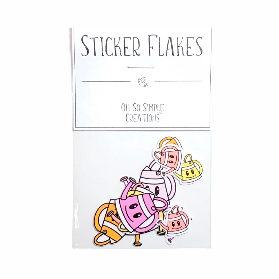 Warm Coloured Watering Can Sticker Flake Pack