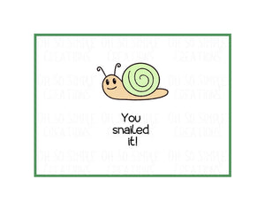 You Snailed It (Green) Mini Greeting Card
