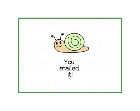 You Snailed It (Green) Mini Greeting Card