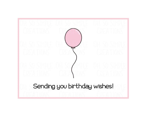 Birthday Wishes Balloon (Pink) Mini Greeting Card