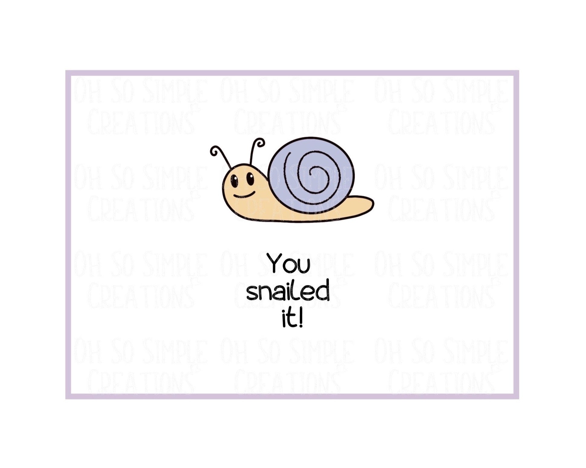 You Snailed It (Purple) Mini Greeting Card