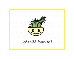 Let's Stick Together Mini Greeting Card