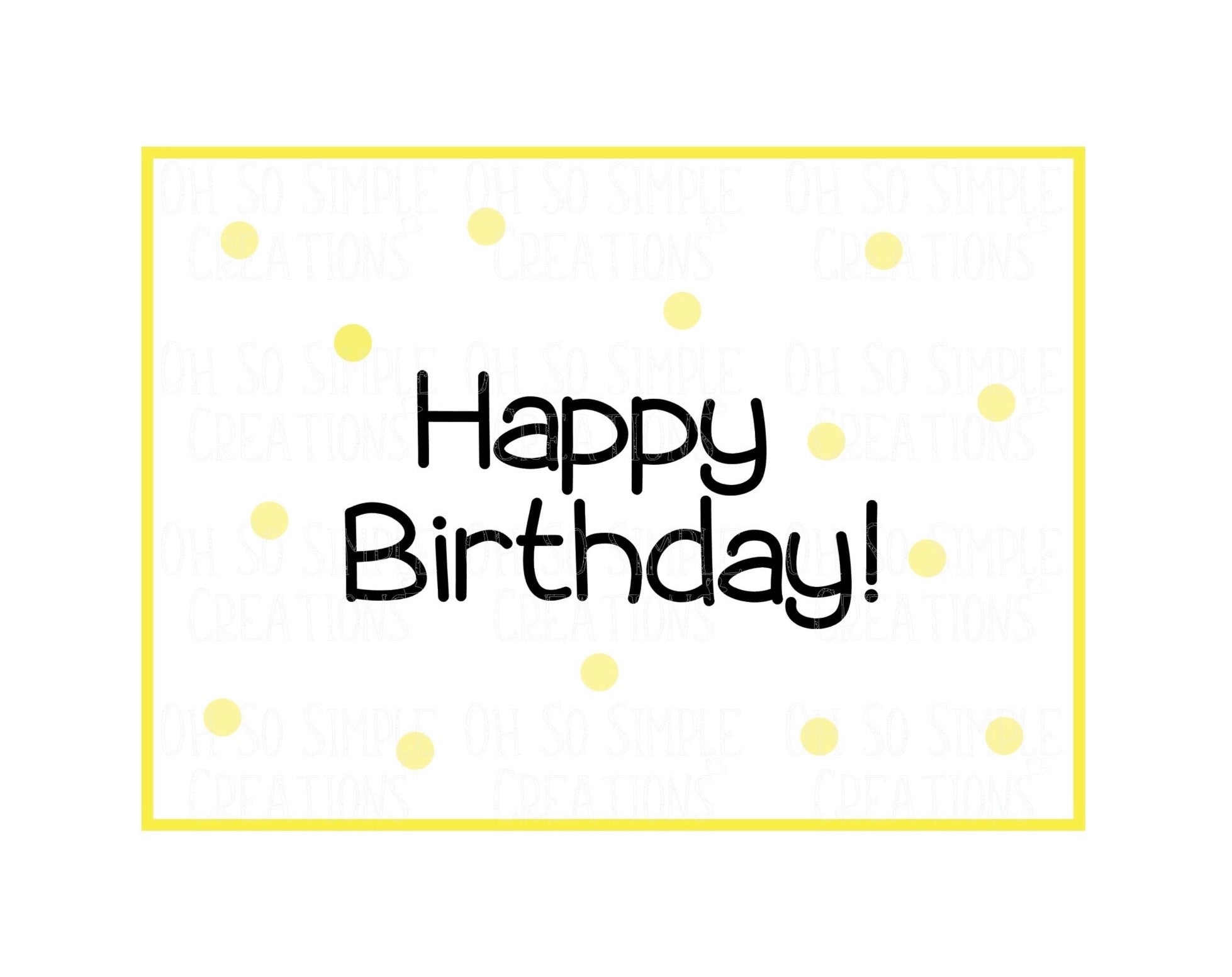 Happy Birthday (Yellow Polka Dots) Mini Greeting Card