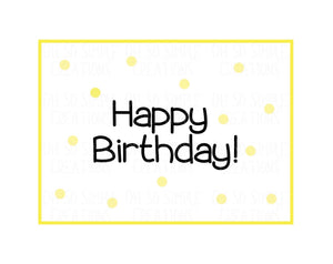Happy Birthday (Yellow Polka Dots) Mini Greeting Card