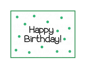 Happy Birthday (Green Polka Dots) Mini Greeting Card