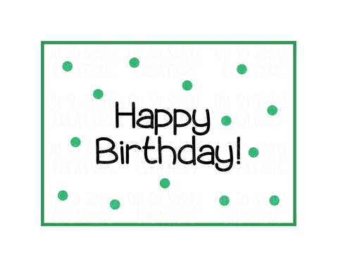 Happy Birthday (Green Polka Dots) Mini Greeting Card