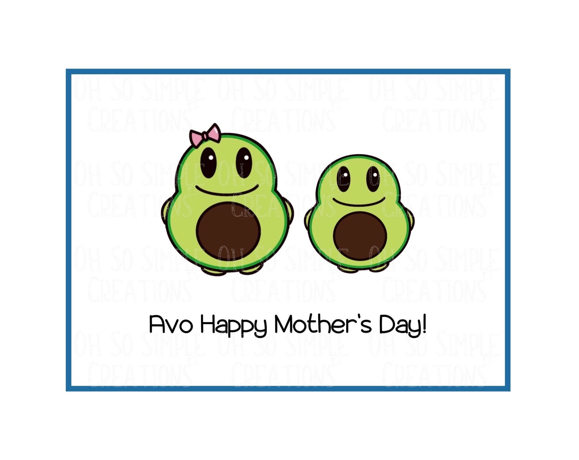 Avo Happy Mother's Day (Blue) Mini Greeting Card
