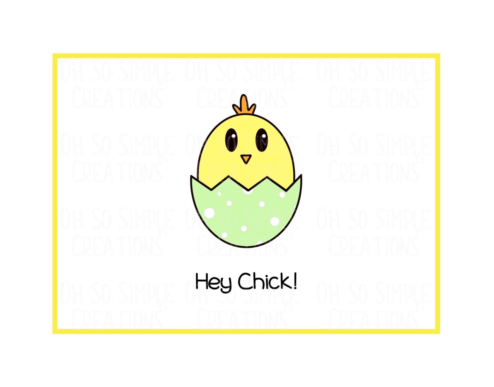 Hey Chick (Yellow) Mini Greeting Card