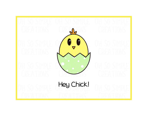 Hey Chick (Yellow) Mini Greeting Card