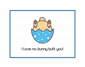 No-Bunny Butt You (Blue) Mini Greeting Card