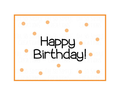 Happy Birthday (Orange Polka Dots) Mini Greeting Card