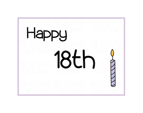 Happy 18th Birthday Candle (Purple) Mini Greeting Card