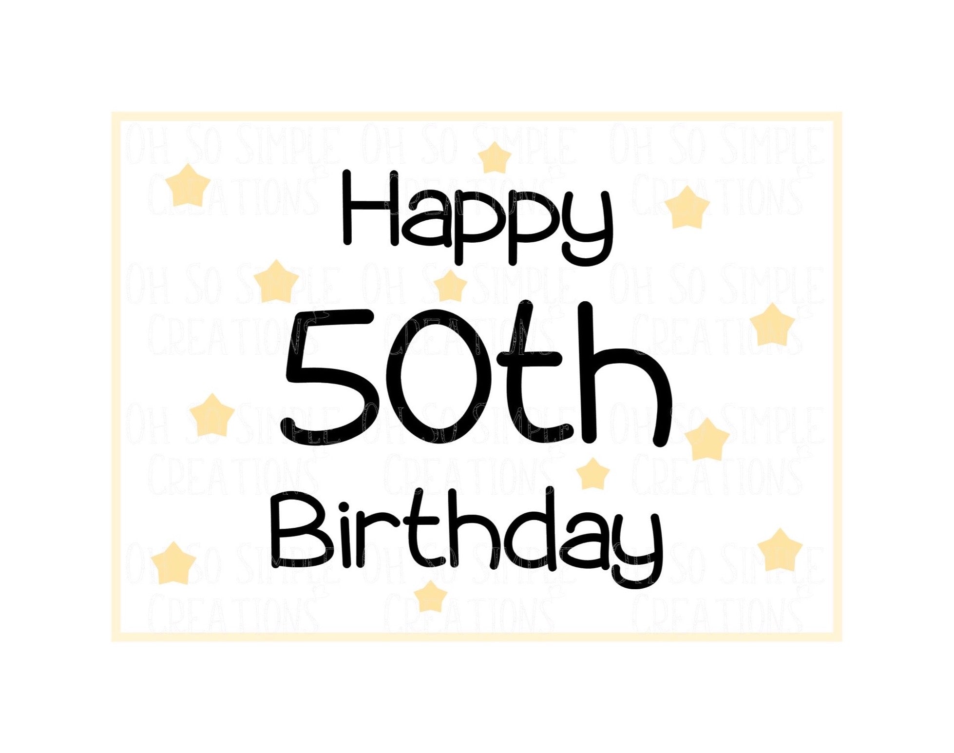 Happy 50th Birthday (Gold Stars) Mini Greeting Card
