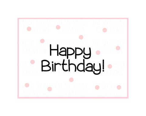 Happy Birthday (Light Pink Polka Dots) Mini Greeting Card