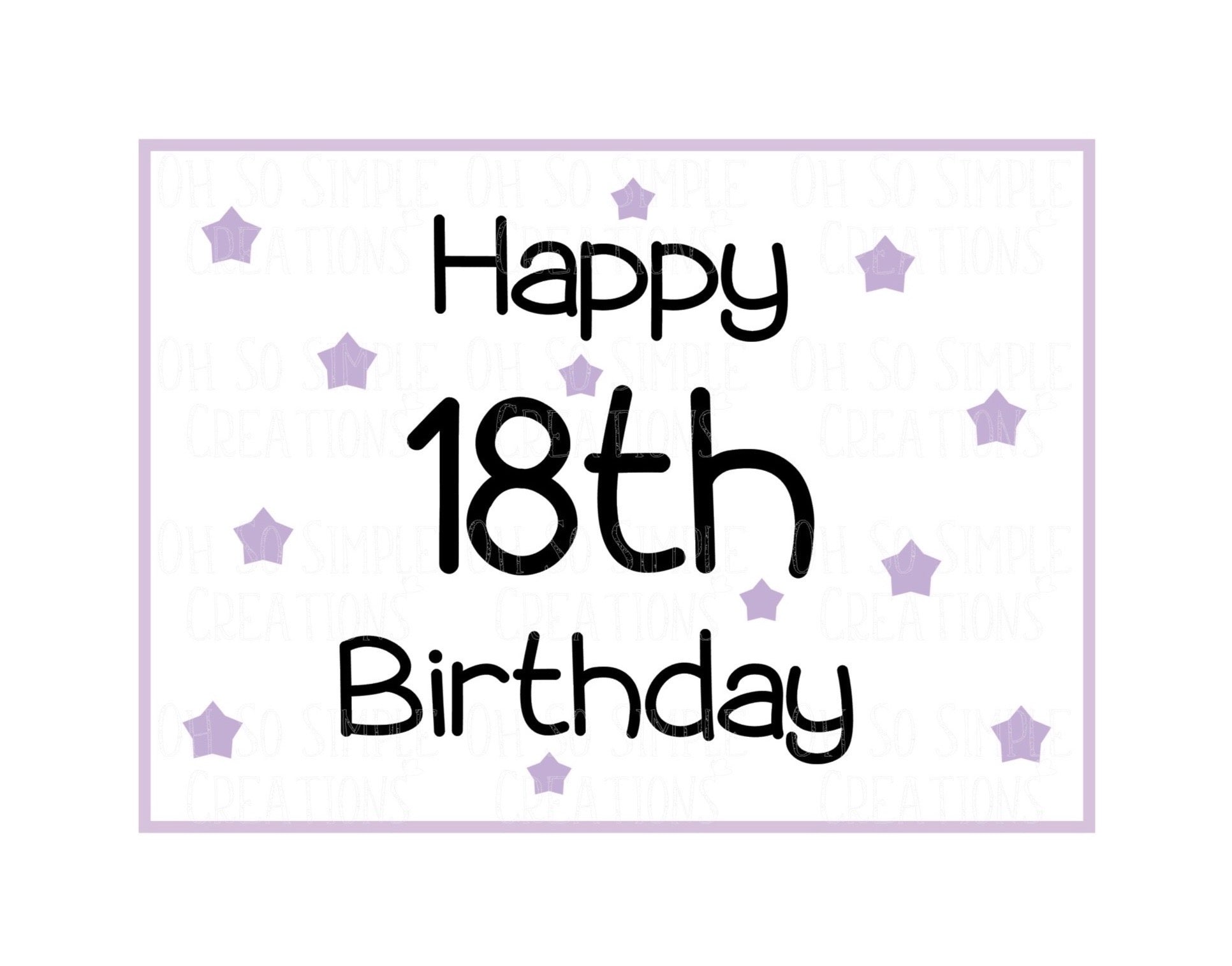 Happy 18th Birthday (Purple Stars) Mini Greeting Card