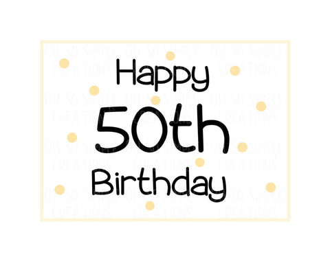 Happy 50th Birthday (Gold Polka Dots) Mini Greeting Card
